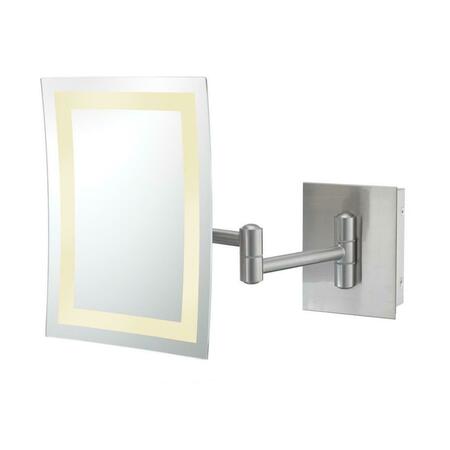 APTATIONS Single-Sided LED Square Freestanding Mirror - Rechargeable, Polished Nickel 713-55-83